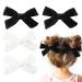 4Pcs Bow Hair Clips for Girls 3.8 Inch Velvet Hair Bows Christmas Hair Clips for Women Toddler Girls(Black White)