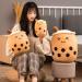 Kekeso Boba Plush Pillow - 50cm Brown Small Eyes Stuffed Toy, Bubble Tea Hugging Cushion - Buy Online on SooperMarket.com