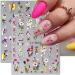 Dornail 5D Embossed Bronzing Nail Stickers - Spring Floral Decals for Women Manicure - Colorful Flower & Bird Nail Art Accessories - Buy Online on SooperMarket.com