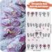 Embossed Self-Adhesive Nail Stickers - AIBEE 5D Butterfly Flower Decals (3 Sheets) - DIY Nail Decoration for Girls Women - Black/White - Buy Online on SooperMarket.com