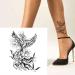 Dopetattoo 6 Sheets Temporary Fake Tattoos for Men Adults Black White Sketch of a Majestic Phoenix in Beautiful Flowers Temporary Fake Tattoo for Women Neck Arm Chest for Woman