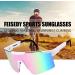 FEISEDY Wraparound Sports Sunglasses | Rainbow-Mirror Shield | Adjustable Legs | 75mm Lens - Buy Online on SooperMarket.com