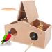 PetNanny Parakeet Nesting Box with Bamboo Bird's Nest & Coconut Shreds - Birdhouse Kit for Breeding & Playtime | Ideal for Parrots, Swallows, and Small Birds - Buy Online on SooperMarket.com