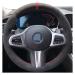 Steering Wheel Protective Cover For M G30 G31 G32 G20 G21 G11 G12 G14 G15 G16 For X3 G01 For X4 G02 For X5 G05 For X7 G07 Car Steering Wheel Cover Suede Leather (Size : 14)