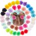 40pcs Chiffon Flower Baby Girl Hair Clips 2" Tiny Baby Flowers Hair Clips Ribbon Lined Clips for Infants Toddlers Kids