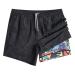 maamgic Mens 5" Gym Running Shorts for Men 2 in 1 Quick Dry Workout Athletic Shorts Large Totem Gray