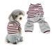 Ranphy Small Dog Stripe Jumpsuit Puppy Pajamas with Pant Comfy Cotton Pet Clothes Cat Apparel Pyjamas PJS Shirt Boys Winter Jammies Brown S S(Back: 20cm Chest: 32cm ) Style1