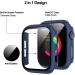 2 Pack Hard PC Case with Tempered Glass Protector for Apple Watch Series 3/2/1 42mm - Buy Online on SooperMarket.com