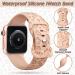 6 Pack Leopard Engraved Apple Watch Bands - Waterproof Cheetah Sport Silicone Wristbands for Women - Compatible with iWatch Series 8 7 6 5 4 3 2 SE - Starlight-38 A - Black/Pink Sand/Pine Green/Starlight/Smoke Violet/White - Buy Online on SooperMarket.com