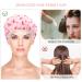 FRCOLOR Girl Beanie Shower Cap - Reusable Floral Printed Spa Cap for Girls - Elastic Double Wrap Protector for Beauty Bonnet - Salon Bathing Cap for Women - Pink, 29x29cm - Buy Online on SooperMarket.com