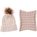 CheChury Toddler Hat and Scarf Set - Baby Knit Pom Beanie Cap with Circle Loop Scarf - 1-3 Years - Beige - Buy Online on SooperMarket.com