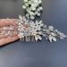 Prosy Bridal Wedding Flower Hair Comb Slide - Silver Crystal Hair Accessories & Rhinestone Headpiece for Women & Girls - Buy Online on SooperMarket.com
