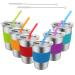 Kids Tumblers with Lids and Straws 6 Pack 12oz Spill Proof Cups for Kids Stainless Steel Toddler Cups Unbreakable Water Drinking Glasses BPA-Free Reusable Metal Sippy Mug for Children Adult Outdoor