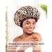 Mikimini Leopard Large Shower Hoods 2-Pack | Waterproof & Washable Shower Caps for Long Hair with Black Lace - XL Size for Women - Buy Online on SooperMarket.com