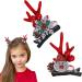 Christmas Antler Hair Clip - Santa Claus Reindeer Ears Barrettes | Portable Reindeer Antlers Ears Barrettes for Family Women Santa Claus red corner - Buy Online on SooperMarket.com