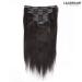 Lacer 10 Yaki Clip in Hair Extensions 120G 7 Pieces 10 Inch - Natural Black Remy Human Hair for Fashion Black Women with Relaxed Hair - Buy Online on SooperMarket.com