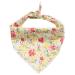 Lionet Paws Dog Bandana Headscarves Dog Scarf Triangular Scarf for Small Medium and Large Dogs L (Pack of 1) Yellow Flower