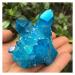 Natural Crystal Rough Sky Blue Flame Water Ring Quartz Crystal Rainbow Bismuth Silicon Cluster