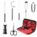 SF Fly Fishing Tying Tools Kit Gear Assortment Bullet Bobbin Threader Scissors Rotary Whip Finisher Bodkin Hackle Pliers Hair Stacker 7 Pcs Fly Tying Tools