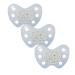 Dentistar Silikon Night Schnuller in the 3 Set - Size 3 Baby Schnuller from 14 months - Nucky lights in the dark - Luminous snull with dental level - Made in Germany - Moon blue