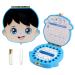 Lvjkes Tooth Box Baby Tooth Box Childrens Wooden Tooth Box Baby Tooth Box Keepsake Save Organizer for Baby Kids Boys and Girls Tooth Storage Box Souvenir Baby Teeth Save Box (Blue/Boy)