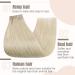 FSHINE Real Hair Clip-In Extensions - Platinblond 40cm 120g Remy 7 Pieces Invisible Clips #60 - Premium Quality Hair Extensions - Buy Online on SooperMarket.com