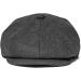JANGOUL Men Wool Blend Newsboy Cap Tweed Cabbie Hat Snap Brim Dark Grey 7 3/8 - Buy Online on SooperMarket.com