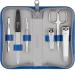 Manicure Set Solingen with top/performance - art leather case handy and soft - 6 -piece nail set for women and gentlemen Marqus made of brilliantly nipped polished steel blue