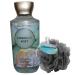 Shower Bathing Gift Set Bundle with 10 ounce Bath and Body Works Shower Gel Soap & Loofah Pouf Sponge - Gift Birthday Mother's Day (Emerald Mist)