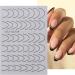 French Line U-Shaped Nail Art Stickers - 8 Sheets Exquisite Decals in Gold, Silver, Black, and Rose Gold for Women and Girls - Buy Online on SooperMarket.com