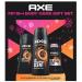 AXE Gift Set for Men Dark Temptation Fresh Body Care Set AXE Body Wash AXE Body Spray + AXE Antiperspirant 48H Odor & Sweat Protection Dark Chocolate Scent (3 Piece Set)