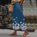 Women's Casual Cotton Linen Palazzo Pants with Pockets - Navy, X-Large - Buy Online on SooperMarket.com