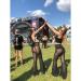 Women's Mesh Sheer Flared Bell Bottom Pants - Medium Black | Dance Festival Clubwear - Buy Online on SooperMarket.com
