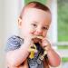 Silicone Pacifier Clip with Teether Stick 2-Pack for Babies - Avocado/Buttercream - Buy Online on SooperMarket.com