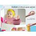 Hoseay Baby Weaning Set 5 in 1 | Silicone Suction Plate, Bowl, Spoon, Fork, Bibs | Pink Squirrel Design | Toddler Feeding Essentials - Buy Online on SooperMarket.com