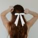 2 Pack Hair Bows for Women White Bow Hair Clips French Barrette with Long Silky Satin Hair Ribbons for Women Girls(White Light Pink) - Buy Online on SooperMarket.com