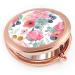 iampanda Rose Gold Compact Mirror for Women - Portable Mini Makeup Mirror with 2X Magnifying, Pink Green Flower Design - Buy Online on SooperMarket.com