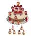 edible Fireman Firemen Fire Engine Stand Up Scene Made from Edible Wafer Card Perfect for Decorating Your birthday Cakes- childrens kids party Standing Cupcake Cake Toppers 25 pieces