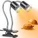 IOOTSEA Reptile Aquarium Heat Lamp Turtle Lights Clip 2 Uva Uvb Bulbs (50W) Basking Lamp Adjustable Holder Pet Heating Light Lamp for Reptile Turtle Lizard Snake (Double Head lamp Version)