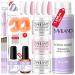 Saviland Acrylic Nail Kit for Starters: 3 Colors Acrylic Powder and Liquid Set Acrylic Nail Brush Nail Tool Kit Acrylic Set for Beginners DIY Nail Extension Acrylic Nail Application Nail Manicure Gift 02-acrylic kit with practice fingers