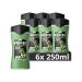 AX 3-in-1 shower gel & shampoo anti-hangover for long-lasting freshness and fragrance after the shower men shower gel dermatologically tested 6x 250 ml fruity 250 ml (6 Pack)