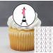 24 Cute Eiffel Tower Cupcake Toppers Paris France Theme #2 PREMIUM THICKNESS SWEETENED VANILLA Wafer Cake Decorations