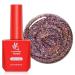 Lavender Violets 15ml Gel Nail Polish Purple Irregular Sequins Golden Fireworks Colour UV LED Soak Off Manicure Pedicure Larger Content Salon Quality Milky Way A0685 Dazzling Milky Way