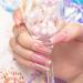 Pink Glitter Gel Polish - Reflective Sparkle Shiny Clear Pastel Nail Gel 7.5ml - UV/LED Cured - Nail Art Manicure - RARJSM(DZ16) - Buy Online on SooperMarket.com