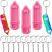 3 Pieces Pencil Shape Silicone Molds Jewelry Making Keycahin Polymer Clay Mold Chocolate Candy Clay Moulds  10 Pieces Key Rings with Chains for Office Baking Crafts Keycahin Decoration  Pink