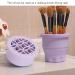 Foldable Silicone Makeup Brush Cleaning Mat & Hanging Drying Net - Compact Efficient Organizer in Purple | Multi-Purpose Beauty Tool for Easy Storage - Buy Online on SooperMarket.com