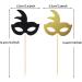 48 Pieces Masquerade Masks Cupcake Topper Glitter Mask Cake Topper Picks Dessert Cupcake Toppers for Masquerade Mardi Gras Party Baby Shower Birthday Party Decorations (Gold and Black) - Buy Online on SooperMarket.com