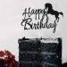 Arthsdite Horse Happy Birthday Cake Topper Horse Racing Theme Birthday Party Decoration for Boys Girls Men Women Kids Birthday Party Decoration Supplies-Black Glitter - Buy Online on SooperMarket.com