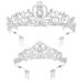 Crystal Tiara 2 Pack Rhinestone Tiara Crown with Comb Wedding Bridal Birthday Tiara Headband