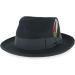 Belfry Gangster 100% Wool Crushable Dress Fedora in Black Grey Navy Brown Pecan - Large Black - Buy Online on SooperMarket.com